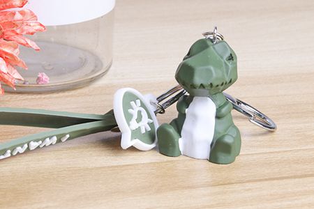 造型可爱的小恐龙硅胶钥匙扣挂件